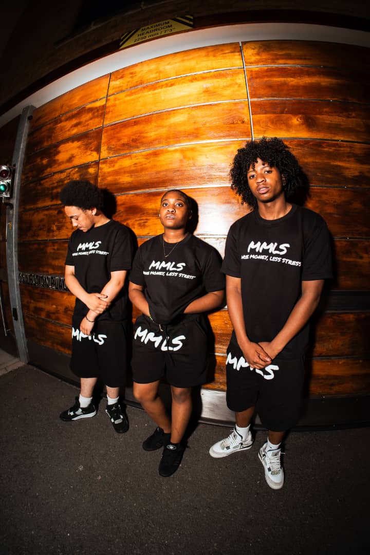bolt black “paid in peace” short set