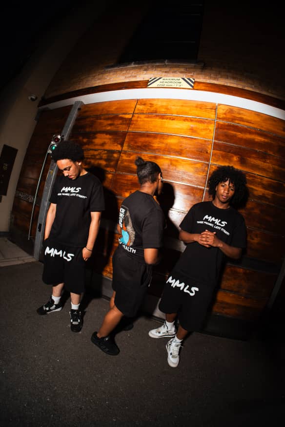 bolt black “paid in peace” short set